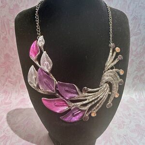 Elegant Silver and Purple Necklace